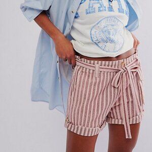 Free People Fp One Harriet Striped Shorts Mauve Combo Printed XS